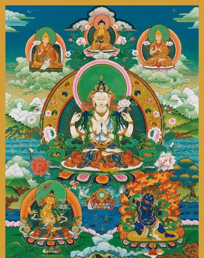 怙主即依怙主,藏式唐卡,藏式图案,