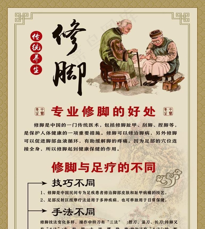 修脚  中华文化  传统  图片(3543x4724)psd模版下载