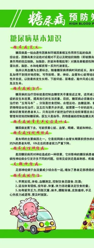 糖尿病预防知识公益宣传海报素材图片(1969x3543)psd模版下载