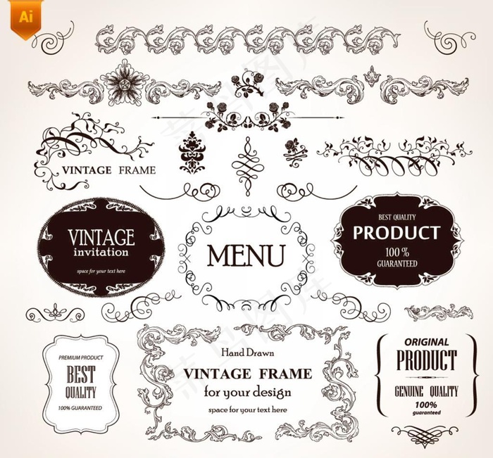 欧式花边边框花纹图片