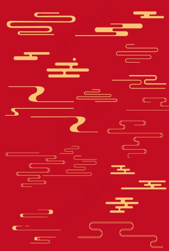 中式线条祥云图案图片