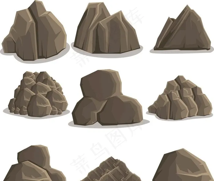 石头图片ai矢量模版下载