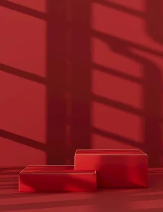红色展示台图片