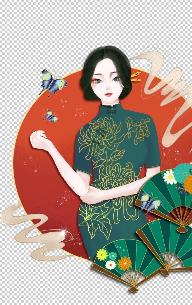 旗袍女子图片
