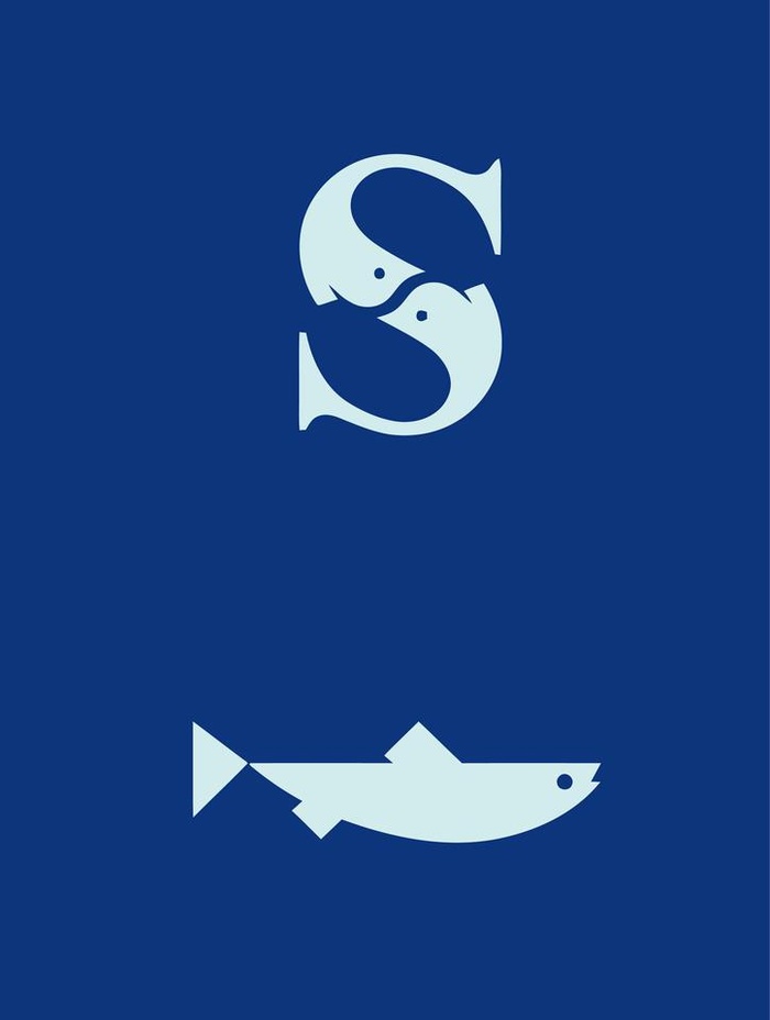 简约鱼剪影LOGO图片
