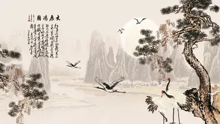 大展鸿图仙鹤图片