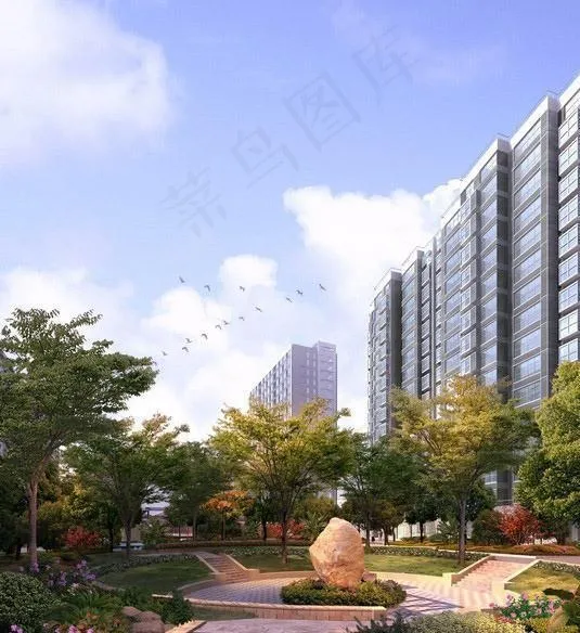 住宅小区配套公园效果图图片(3000x4000)psd模版下载