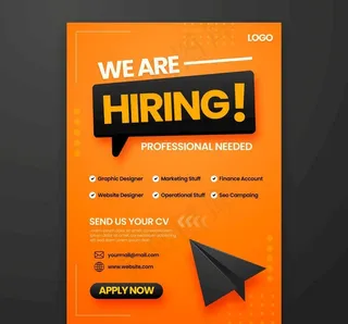 简洁海报 招聘单页 图片