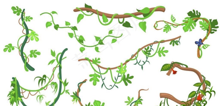藤蔓植物图片ai矢量模版下载