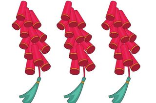 鞭炮,红色鞭炮,新年鞭炮,三串鞭炮,