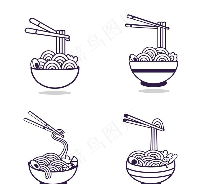 面条图标图片ai矢量模版下载