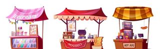 卡通市集摊位图片