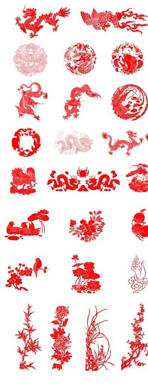 龙凤呈祥传统图案矢量图片