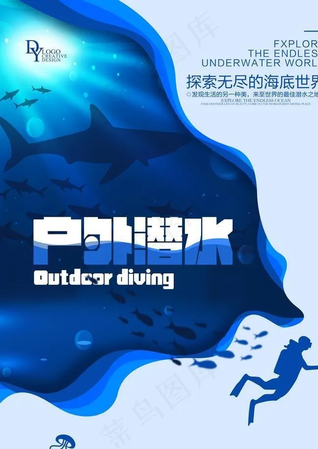 海底世界水族馆海报设计图片(3543x5315)psd模版下载