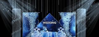 蓝色婚礼背景图片