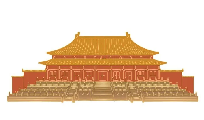 故宫太和殿线稿图片ai矢量模版下载