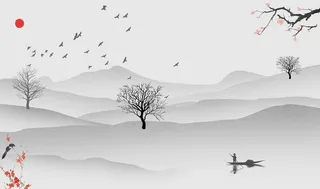 水墨山水背景图片