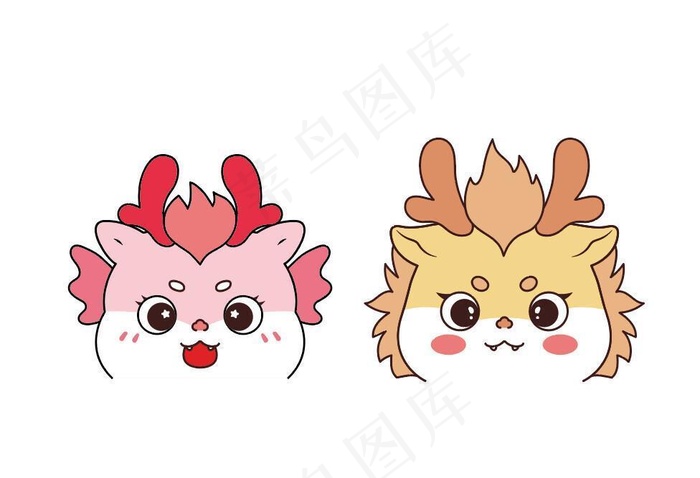 可爱卡通龙头图片