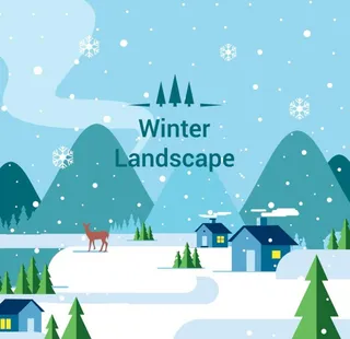 冬天下雪村庄图片