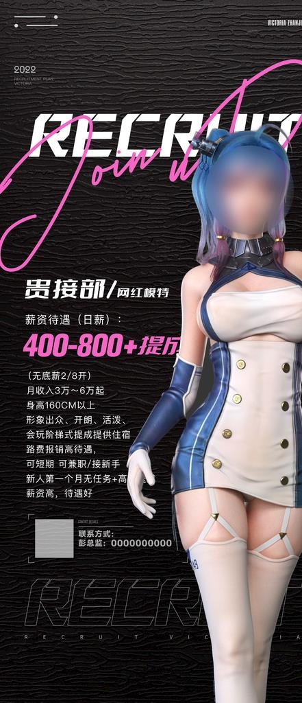 酒吧接待招聘图片(2000x4328)psd模版下载