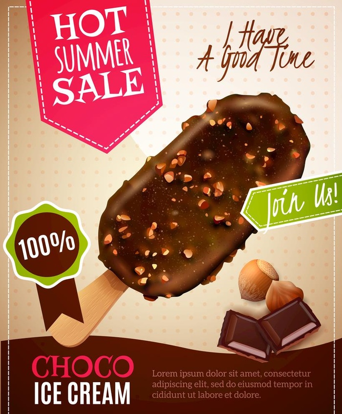 巧克力雪糕海报图片