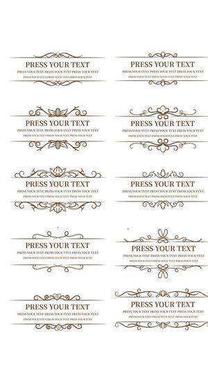 欧式古典花纹花边证书文本框图片