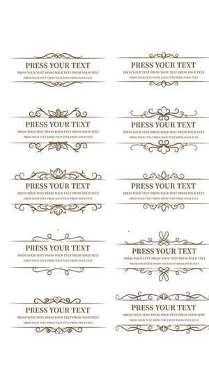 欧式古典花纹花边证书文本框图片