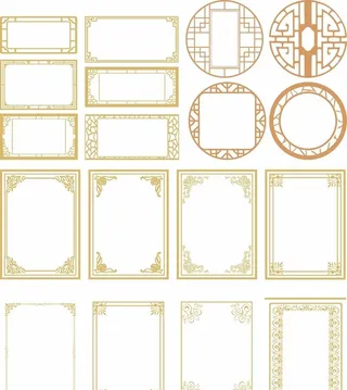 矢量中式花纹花边素材图片