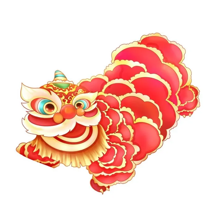 舞狮插画图片