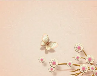 米色小花蝴蝶背景图片