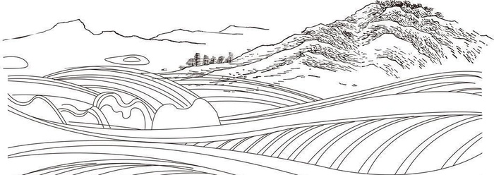 山脉线条图片(3850x1845)psd模版下载