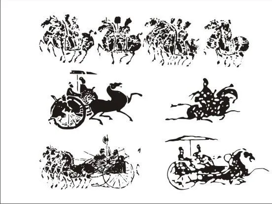 古代车马图图片cdr矢量模版下载
