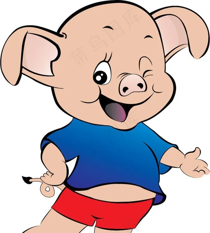 卡通猪图片ai矢量模版下载