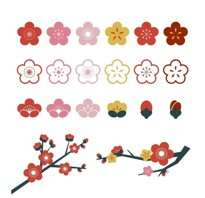 扁平化梅花复古花纹图标图片ai矢量模版下载