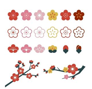 扁平化梅花复古花纹图标图片