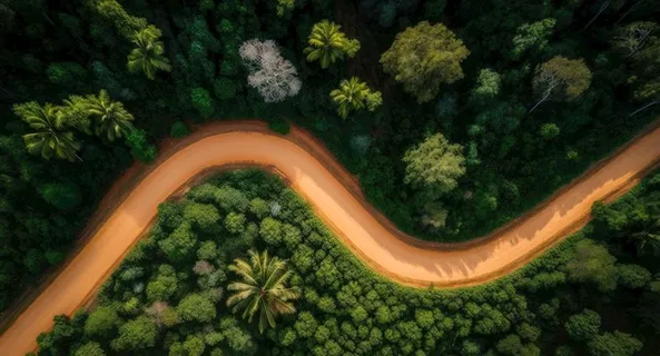 唯美森林公路道路素材图片