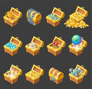 卡通金币宝箱图片
