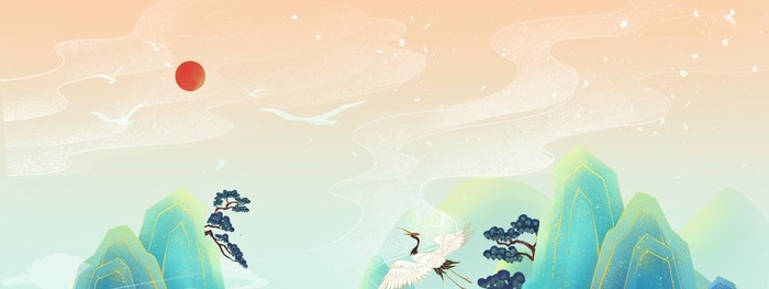 国潮背景 图片(1920x900)psd模版下载