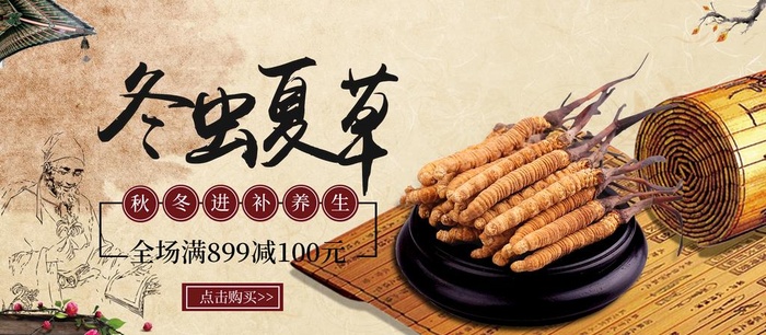 冬虫夏草图片(1920x900)psd模版下载