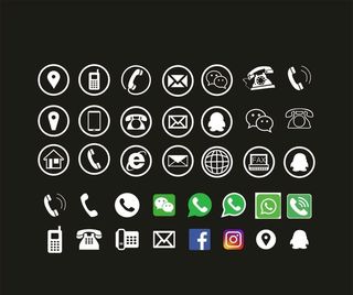 电话微信图标 矢量图图片