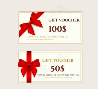 蝴蝶结装饰礼券图片