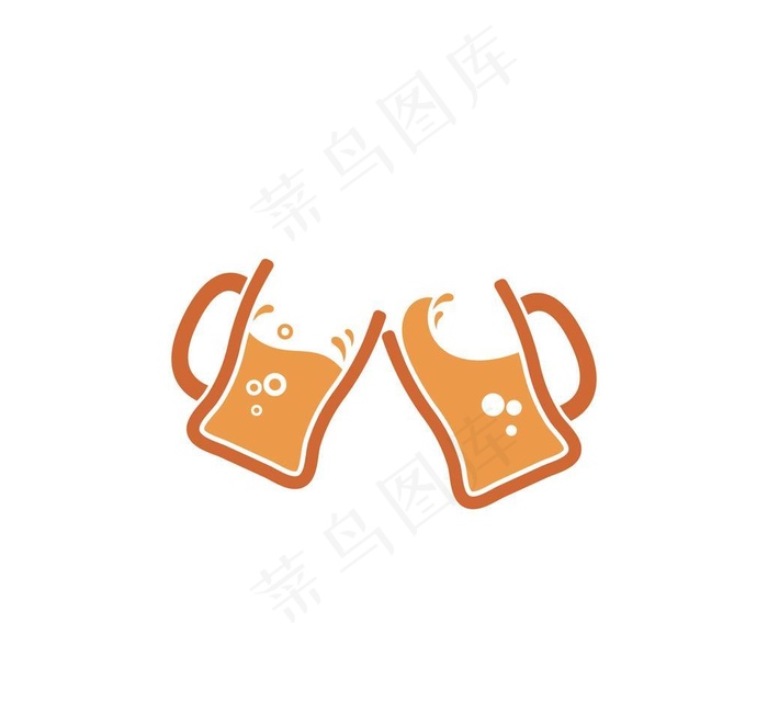 卡通手绘啤酒干杯图片ai矢量模版下载