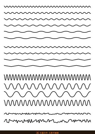 各种波浪线折线矢量素材图片