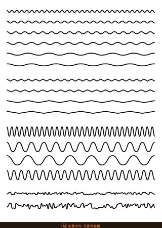 各种波浪线折线矢量素材图片