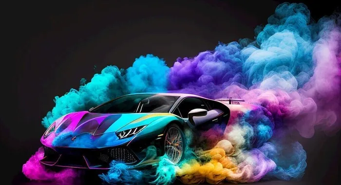 创意烟雾汽车图片