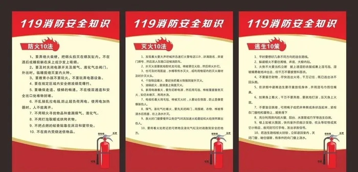 119消防知识图片cdr矢量模版下载