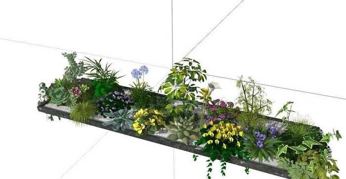 植物花坛小景模型图片