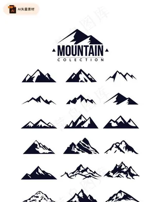 山脉剪影矢量素材图片