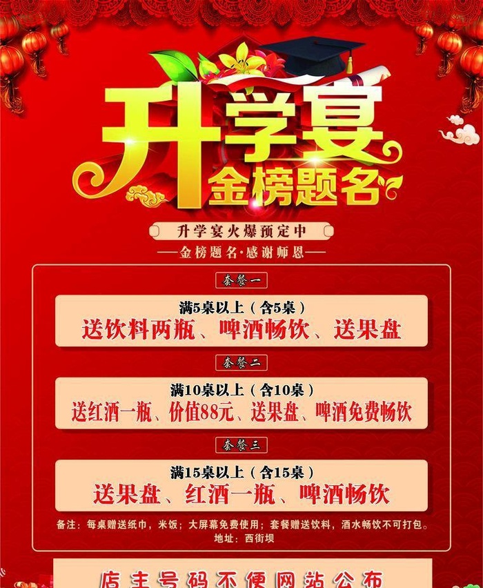 升学宴金榜题名图片cdr矢量模版下载