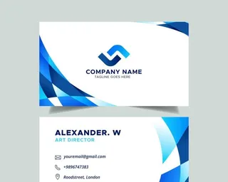 蓝色科技名片图片